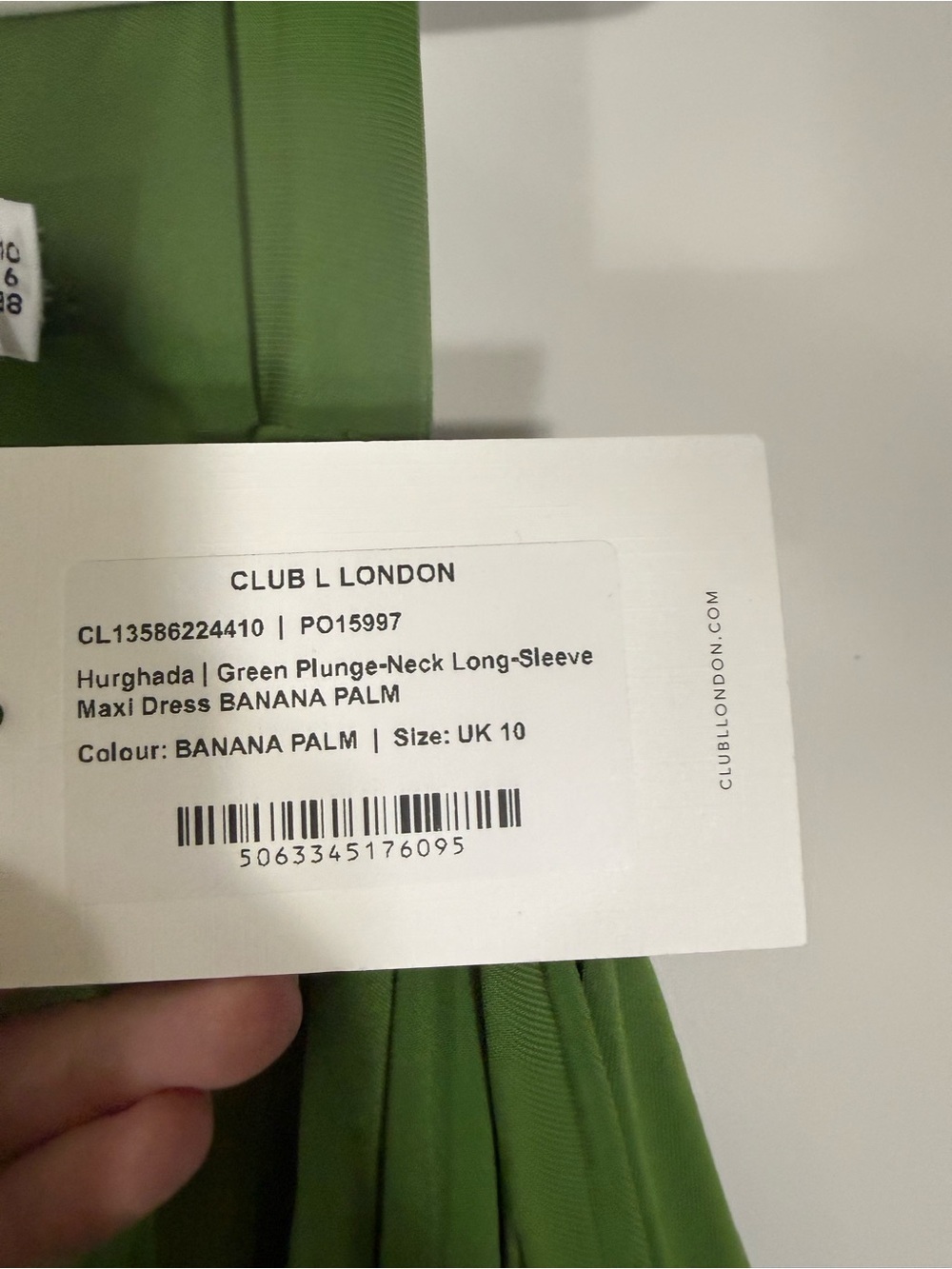 NWT Club L London Hurghada Green Plunge Long Sleeve Maxi Dress Green Size 6 - Picture 8 of 9